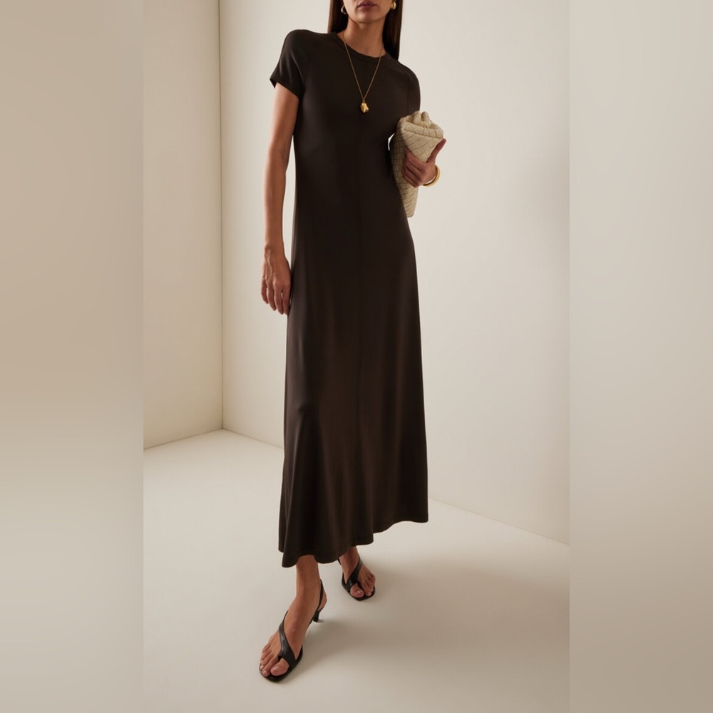 Toteme Olive Green Short Sleeve Maxi Dress - Picture 4 of 15